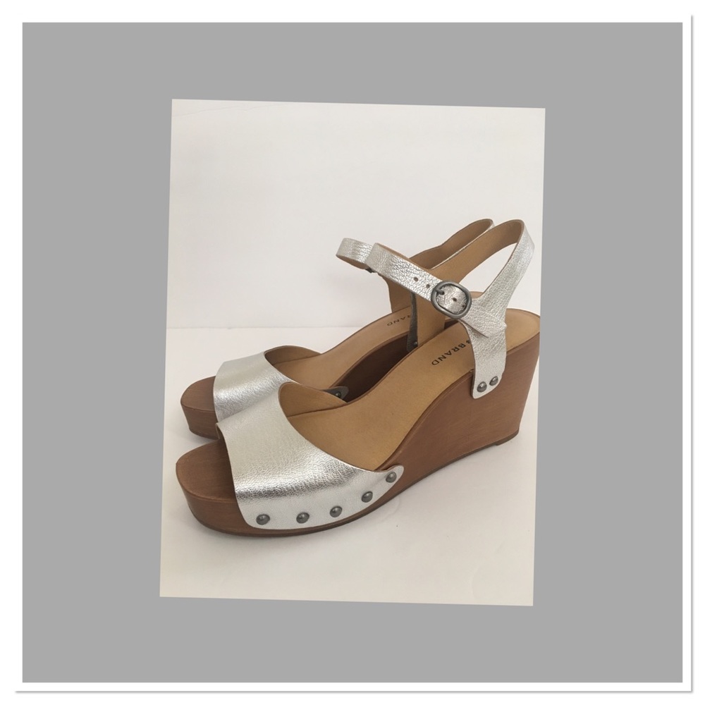 New! Lucky Brand Wedge Leather Platform Sandal Size 9.5